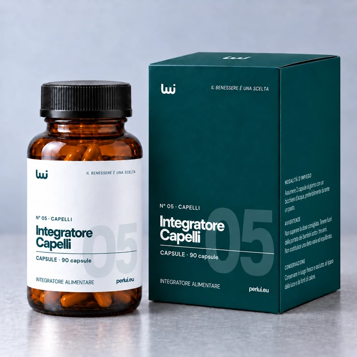 LUI N° 05 · Integratore Capelli, integratore, prodotto e confezione